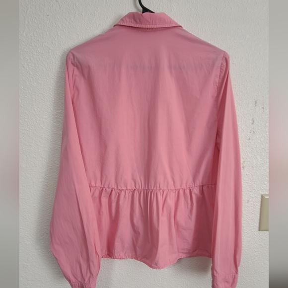 Zara Pink Button-Front Peplum Blouse - Picture 7 of 8